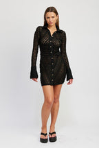Bali Bell Sleeves Lace Mini Dress - ShopRbls