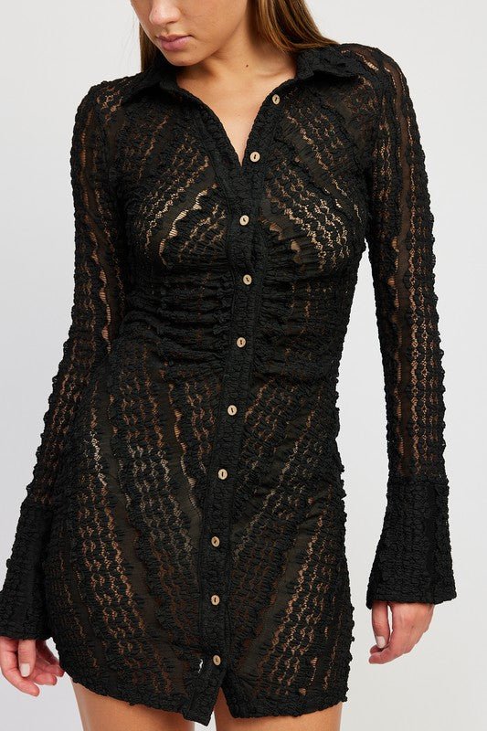 Bali Bell Sleeves Lace Mini Dress - ShopRbls