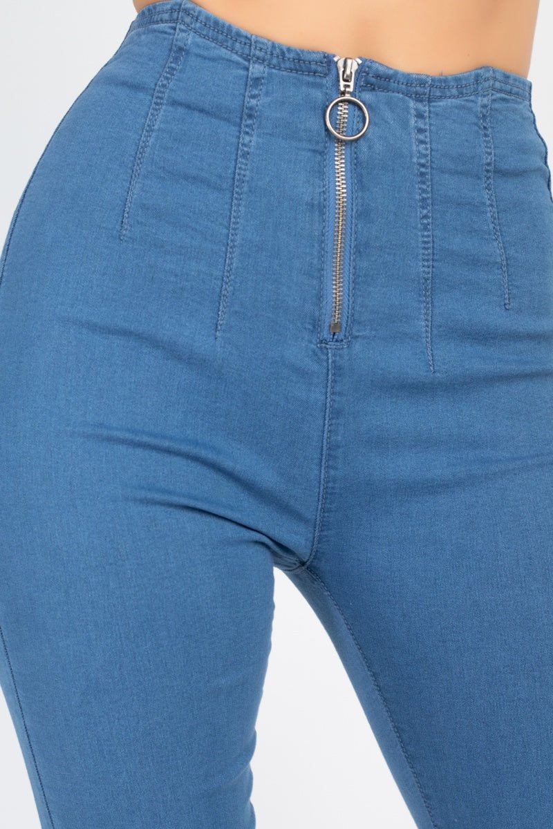 By All Means High Waist Zip Front Skinny Jeans - ShopRbls