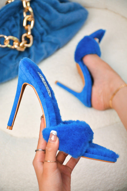 Aspen Faux Fur High Stiletto Heel Mules