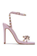 Parisienne Bow Detail Gold Studs High Heel Sandals