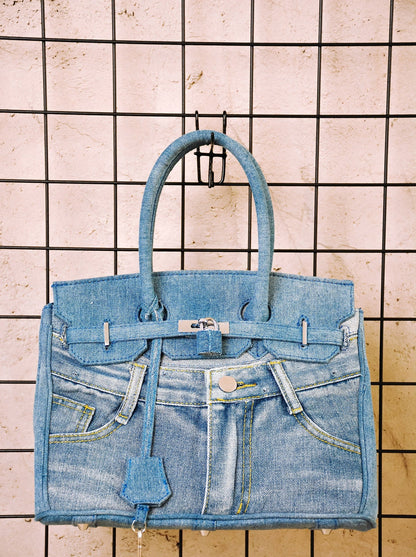 Iconic Washed Denim Handbag 