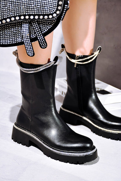 Lauryn Diamanté Detail Ankle Boots