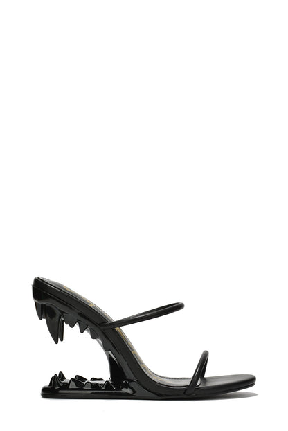 Bite Me Metallic Open Teeth High Heel Sandals