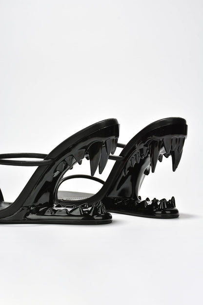 Bite Me Metallic Open Teeth High Heel Sandals