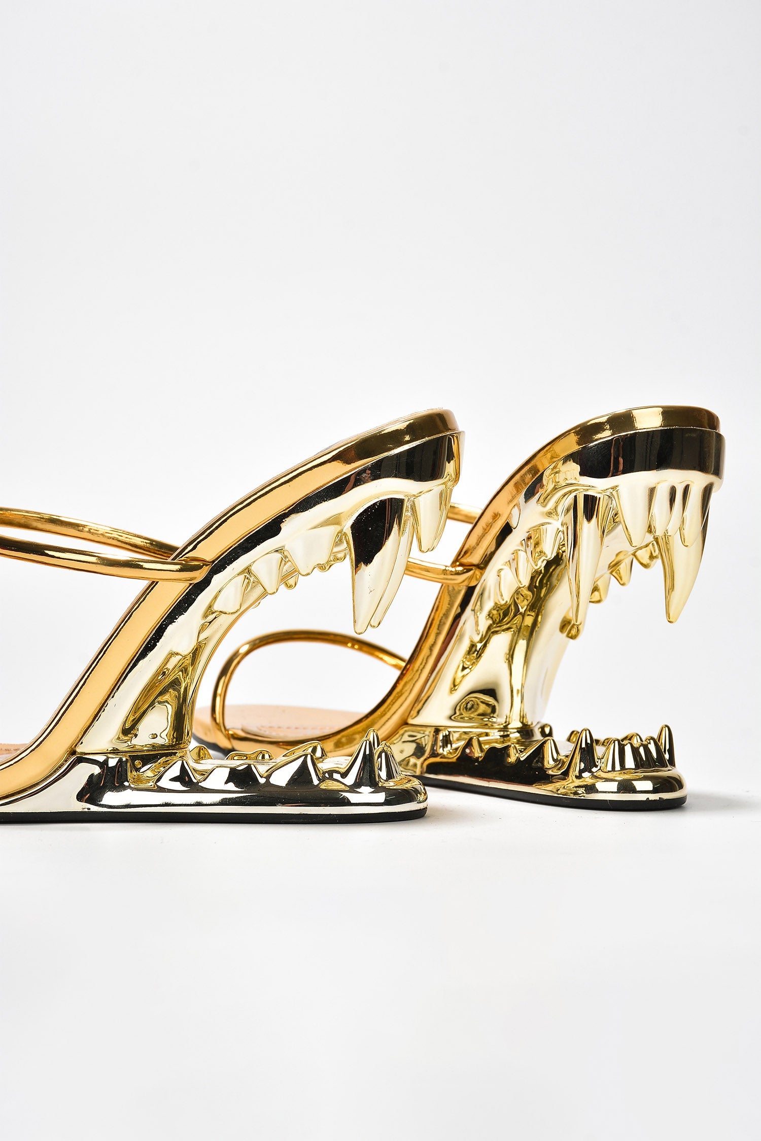Bite Me Metallic Open Teeth High Heel Sandals