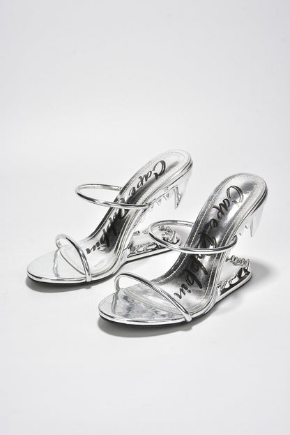 Bite Me Metallic Open Teeth High Heel Sandals