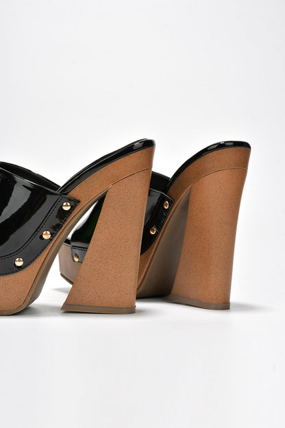 Leila Chunky Lug Sole Square Toe Heels