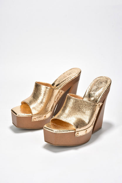 Leila Chunky Lug Sole Square Toe Heels