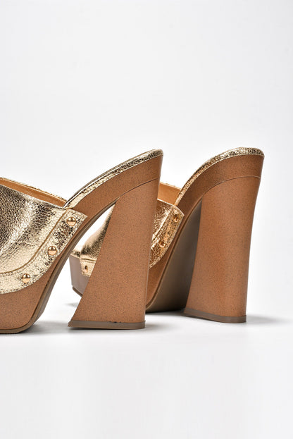 Leila Chunky Lug Sole Square Toe Heels