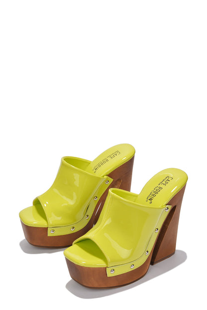 Leila Chunky Lug Sole Square Toe Heels