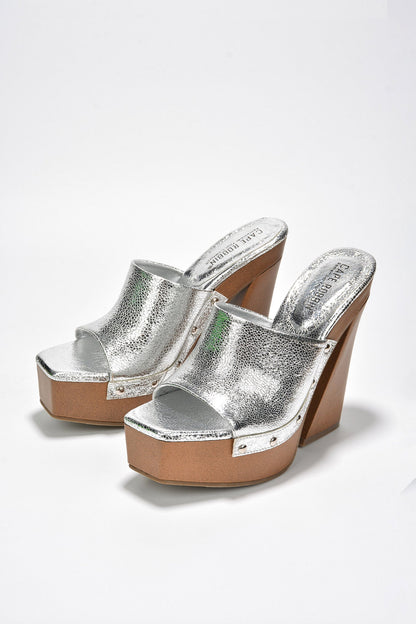 Leila Chunky Lug Sole Square Toe Heels
