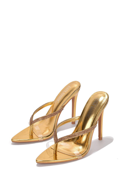 Cora Diamante Detail Thong Strap High Heel Sandals
