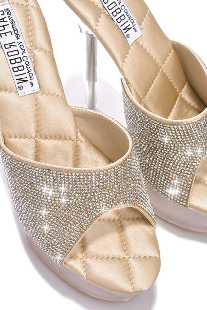 Crystal Rhinestone Studded Ultra High Platform Pleaser Heels