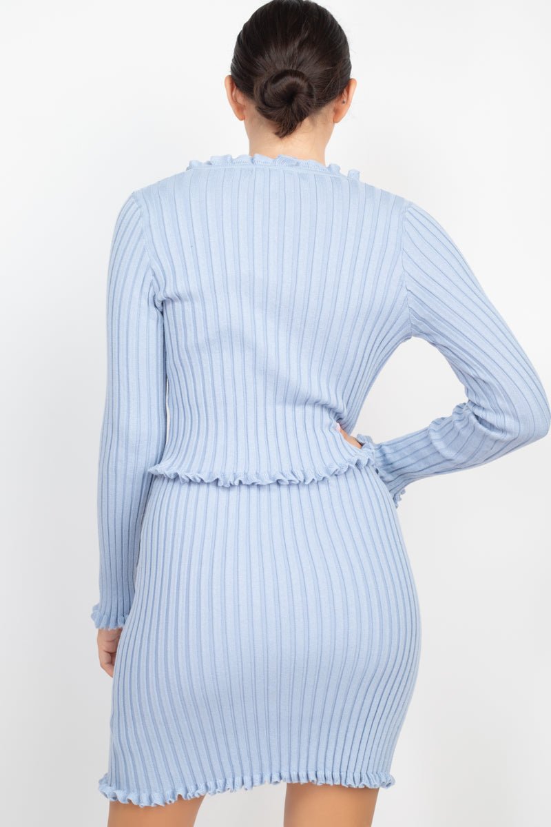 Casual Luxe Ruffle Hem Button Front Cardigan Top - ShopRbls