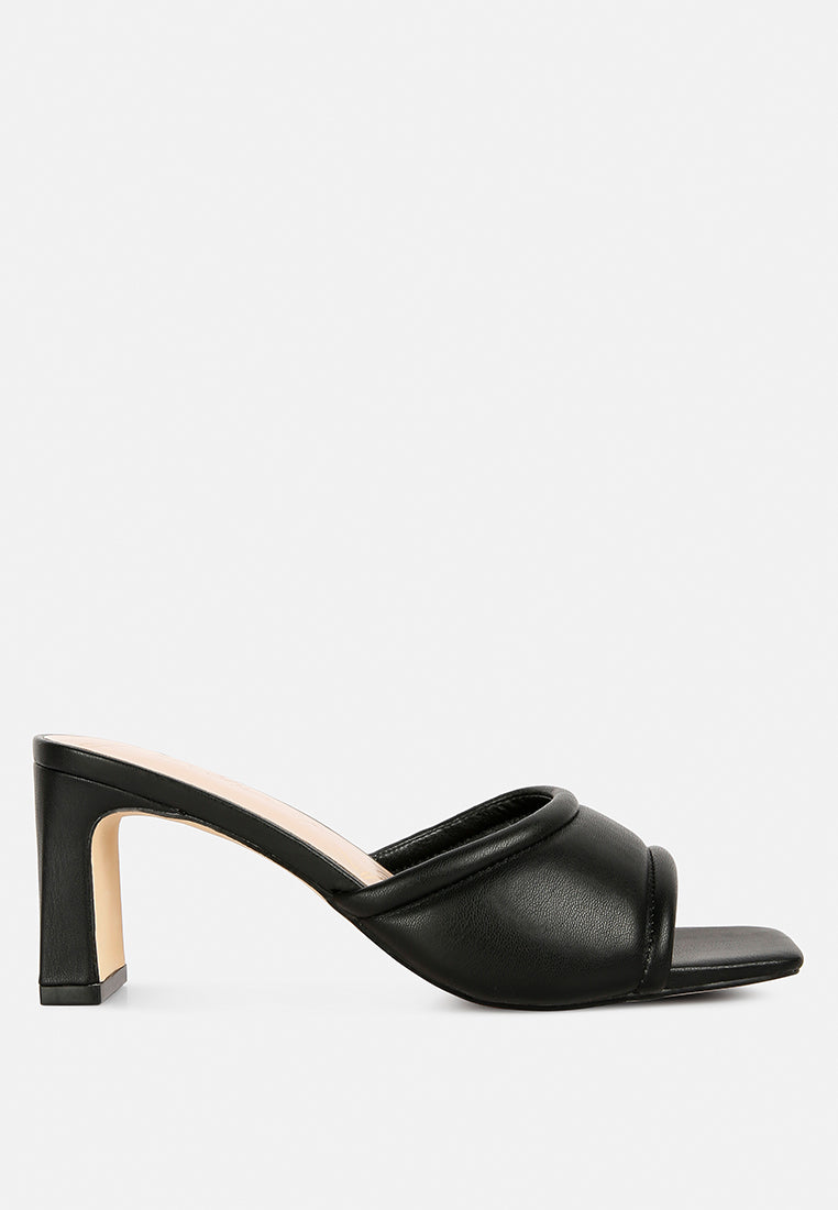 Celine Quilted Luxe Italian High Heel Mule Sandals