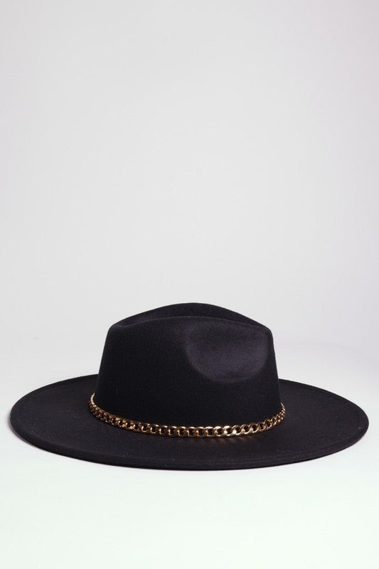 Coco Gold Chain Wide Brim Cowgirl Hat - ShopRbls