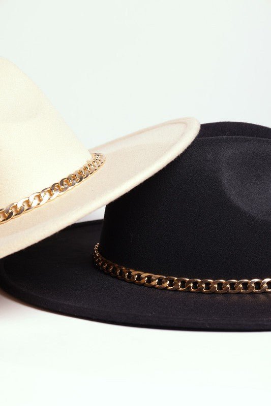 Coco Gold Chain Wide Brim Cowgirl Hat - ShopRbls