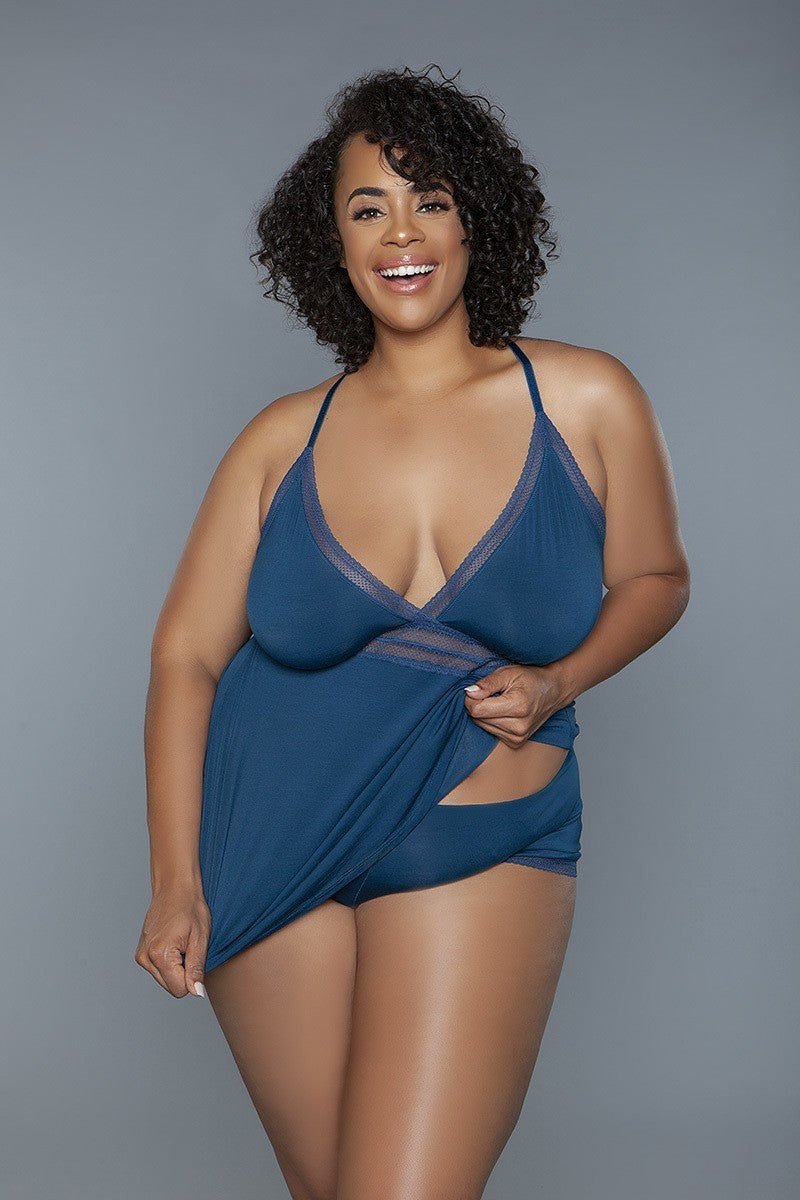 Cute And Curvy Two Piece V Neck Bralette Cami Set - ShopRbls