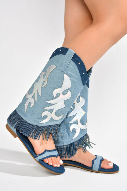 Rodeo Girl Western Fold Over Flat Sandals