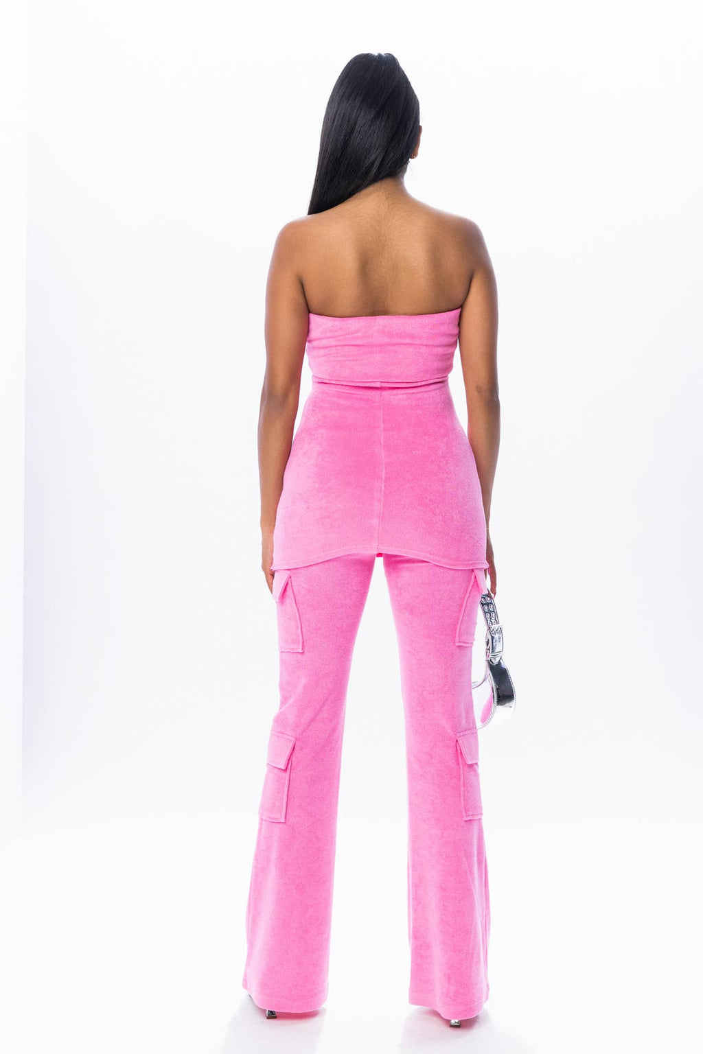 Don't Take It Personal Terry Tube Top Cargo Pant Set - ShopRbls