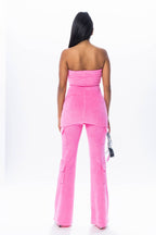Don't Take It Personal Terry Tube Top Cargo Pant Set - ShopRbls