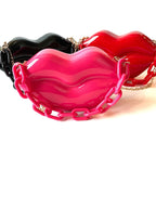 XOXO Acrylic Hard Case Lips Clutch Bag