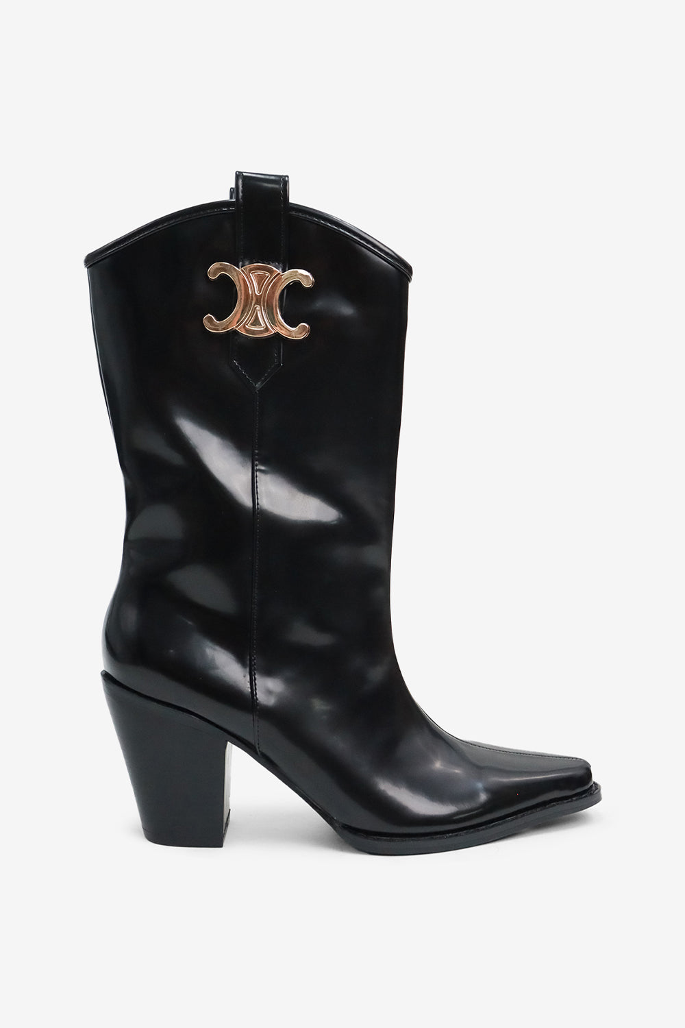 Sanaah Pointed Toe Chunky Heel Mid Calf Boots