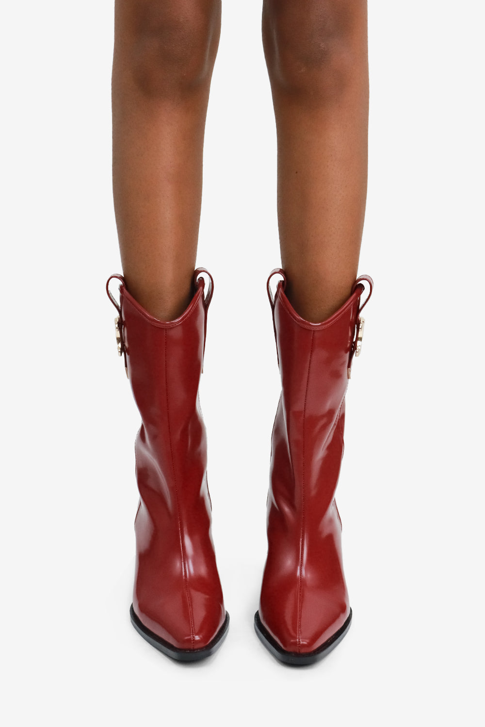 Sanaah Pointed Toe Chunky Heel Mid Calf Boots