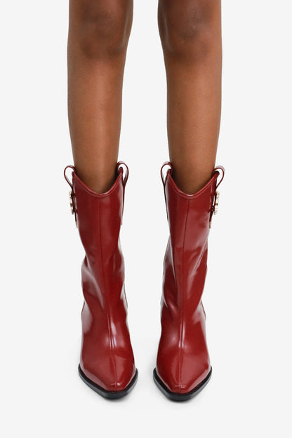 Sanaah Pointed Toe Chunky Heel Mid Calf Boots