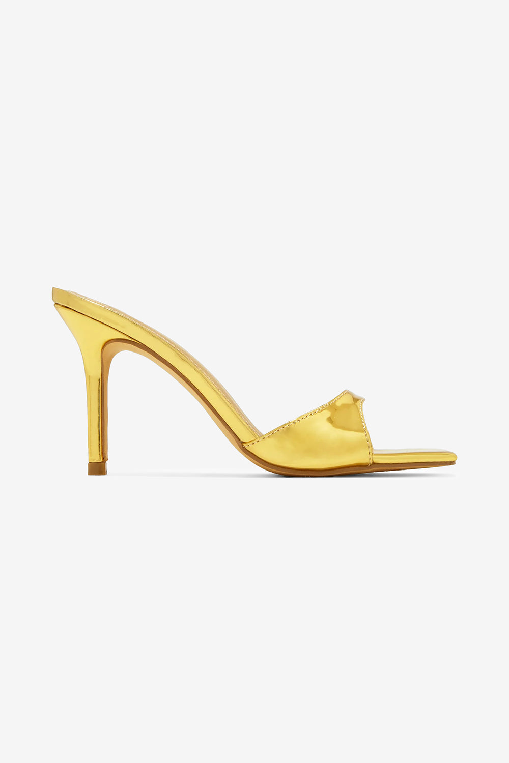 Carolina Square Toe Patent Mid Heel Mules