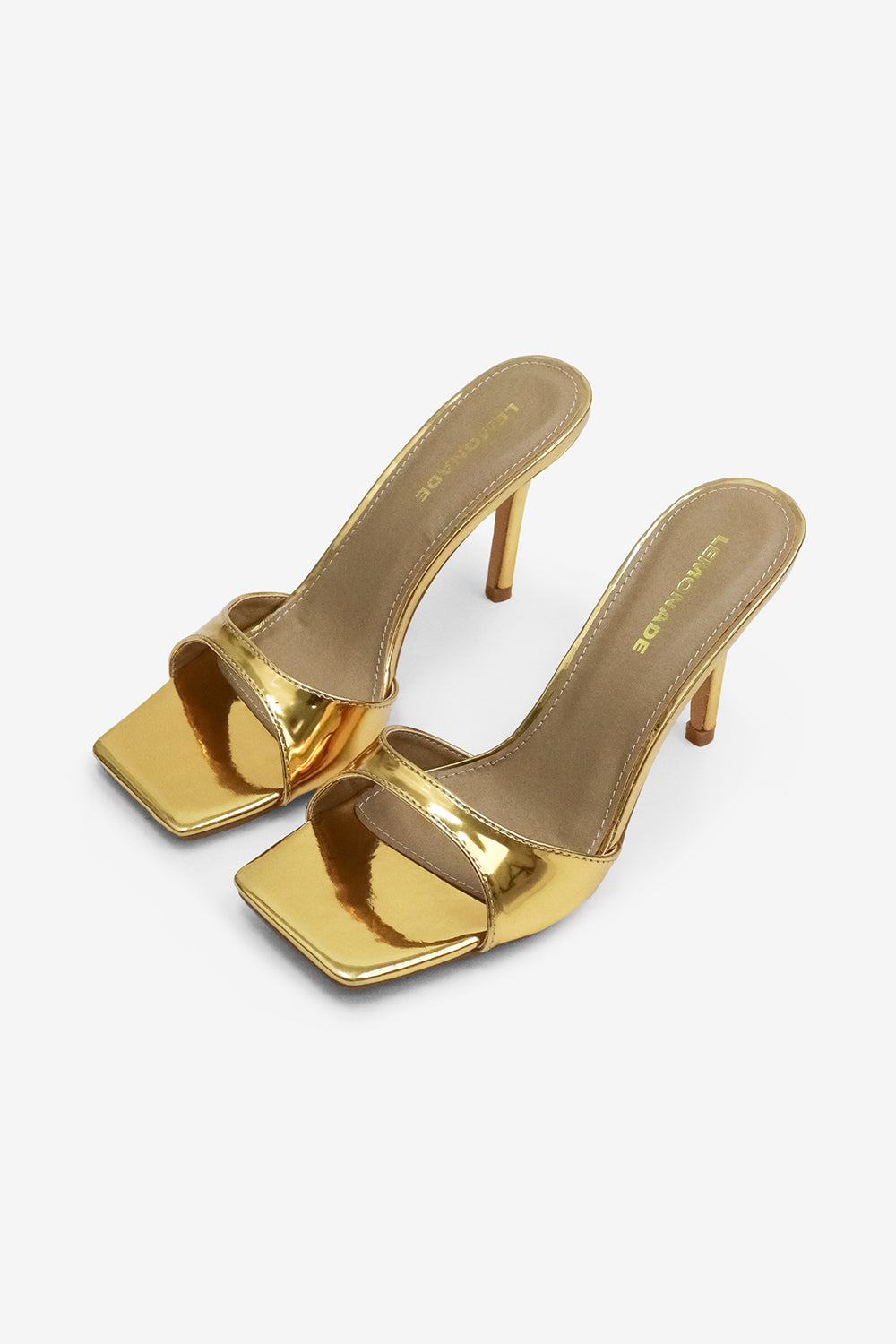 Carolina Square Toe Patent Mid Heel Mules