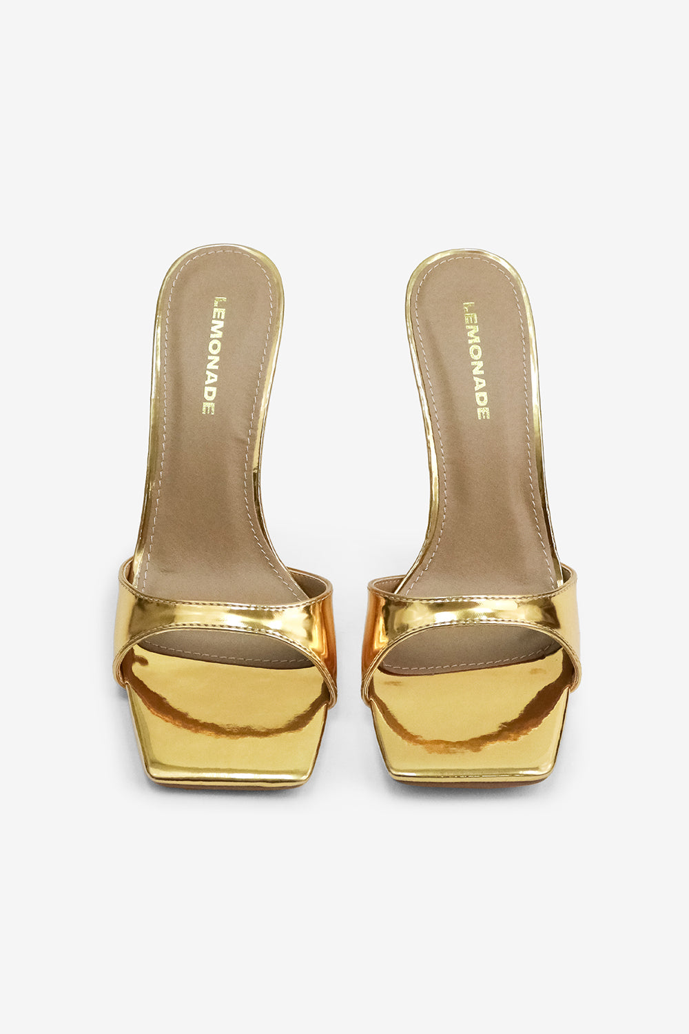 Carolina Square Toe Patent Mid Heel Mules