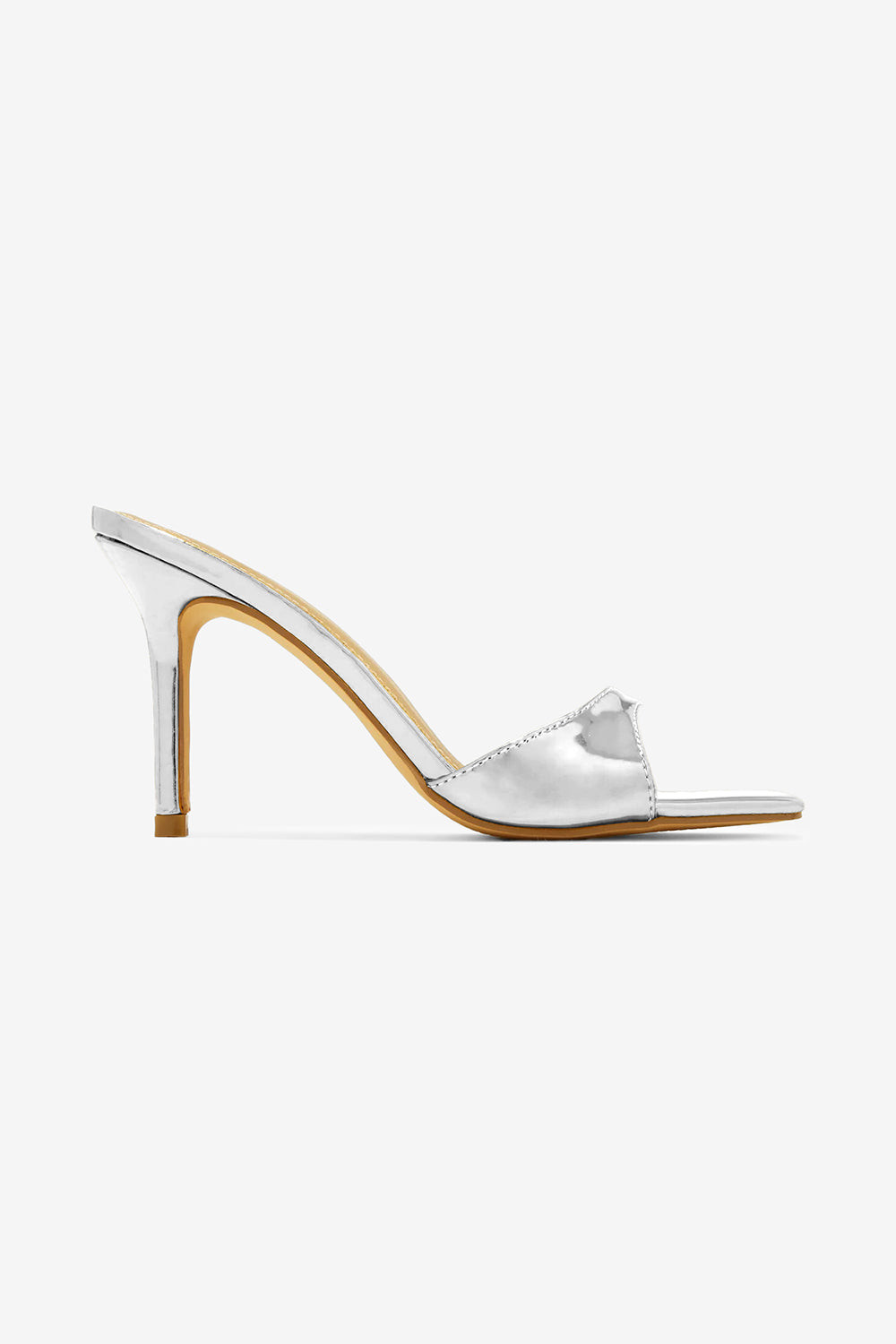 Carolina Square Toe Patent Mid Heel Mules