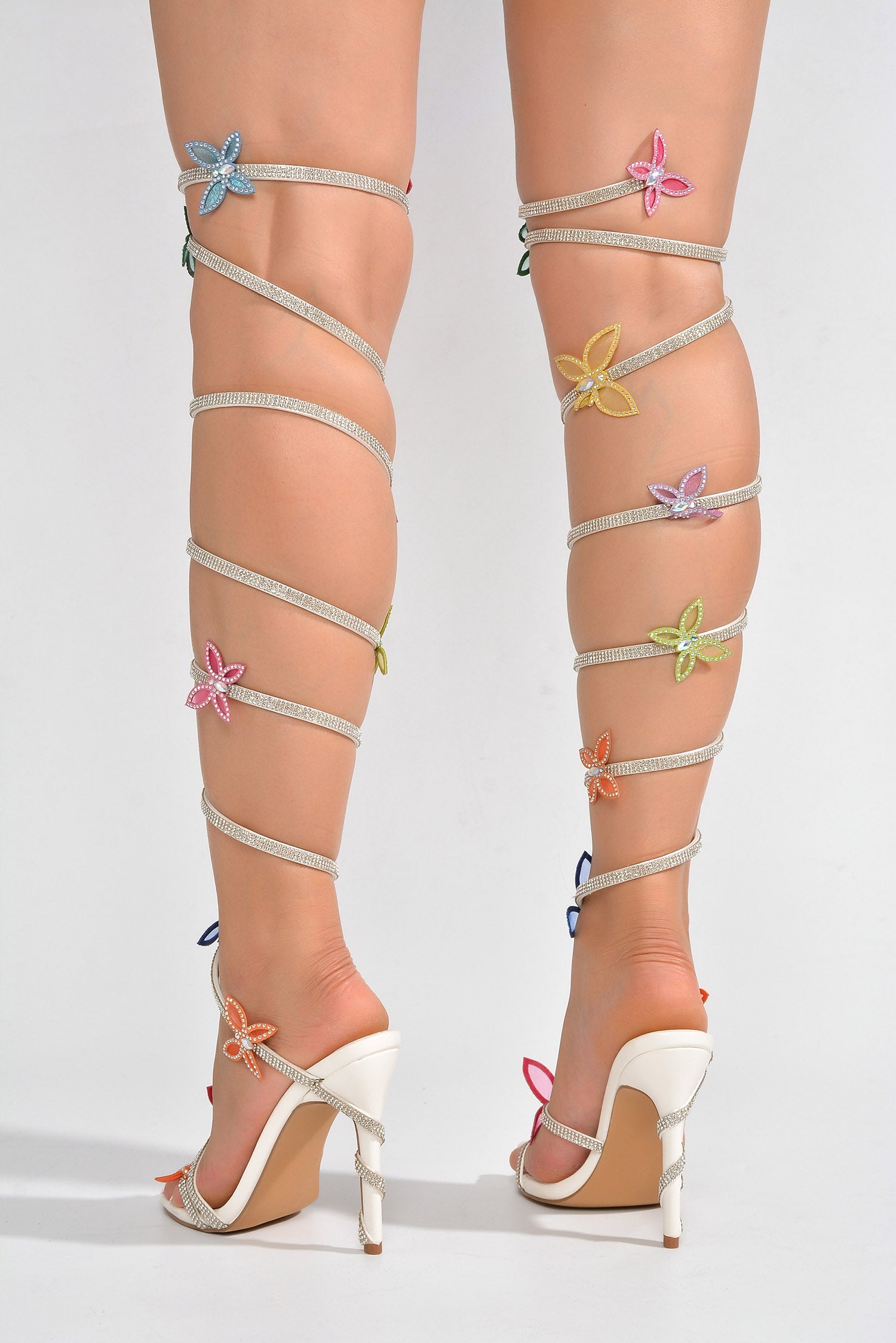 Fairytales Diamante Wrap Around Stiletto High Heels