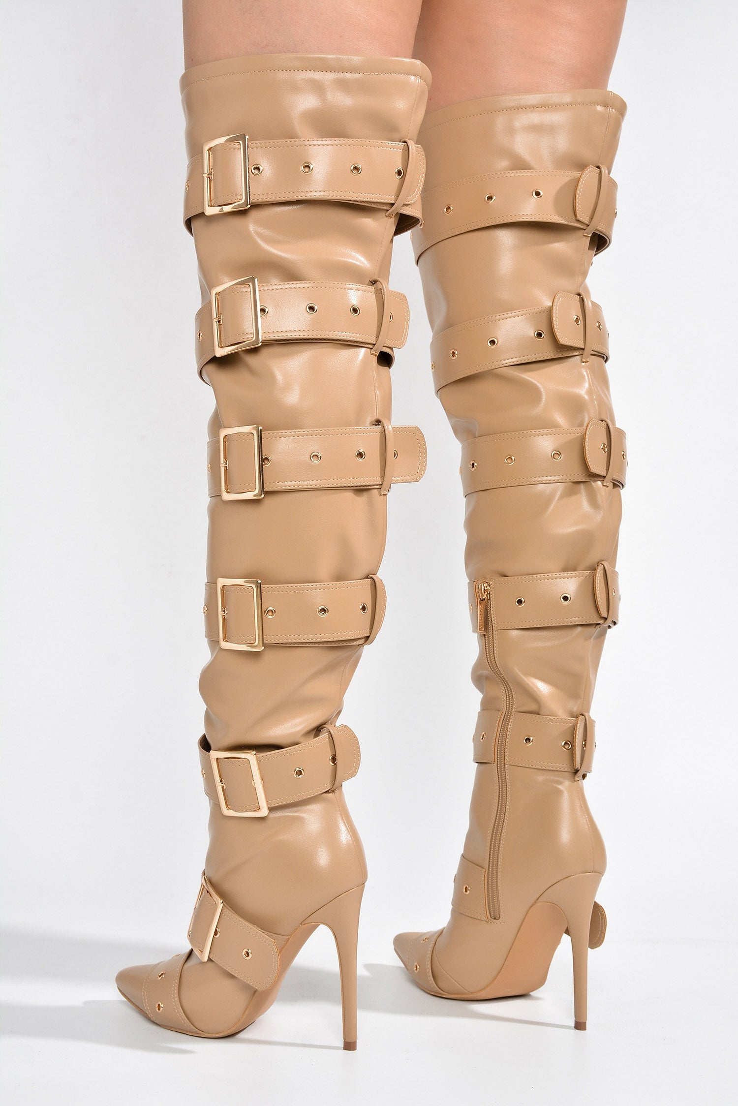 Fatale Multi Buckle Knee High Boots