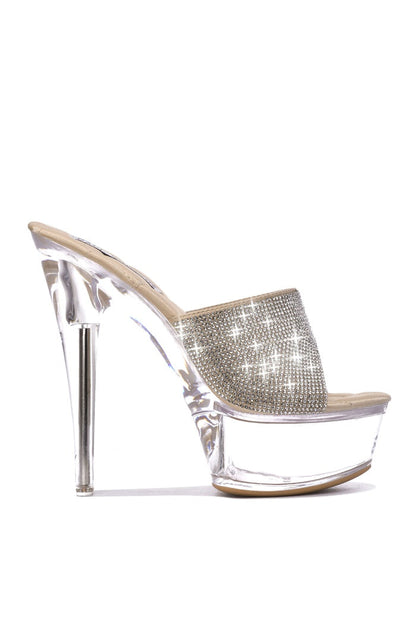 Crystal Rhinestone Studded Ultra High Platform Pleaser Heels