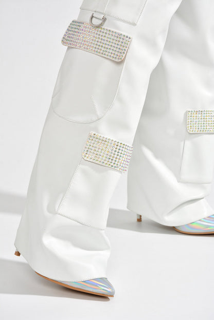 Disco Nights Rhinestone Detail Fold Over Thigh High Boots