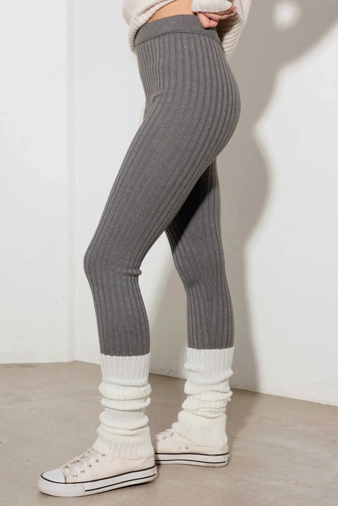 Women s Basic Cozy Sweater Knit High Waist Leggings ShopRbls