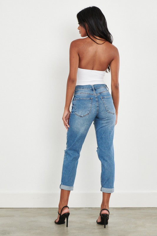 On Your Side High Waisted Boyfriend Jeans