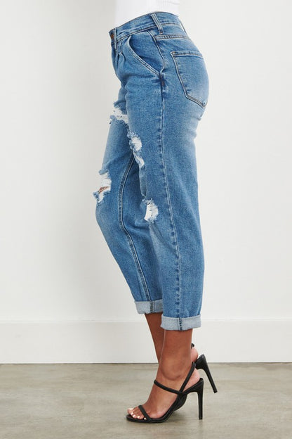 On Your Side High Waisted Boyfriend Jeans