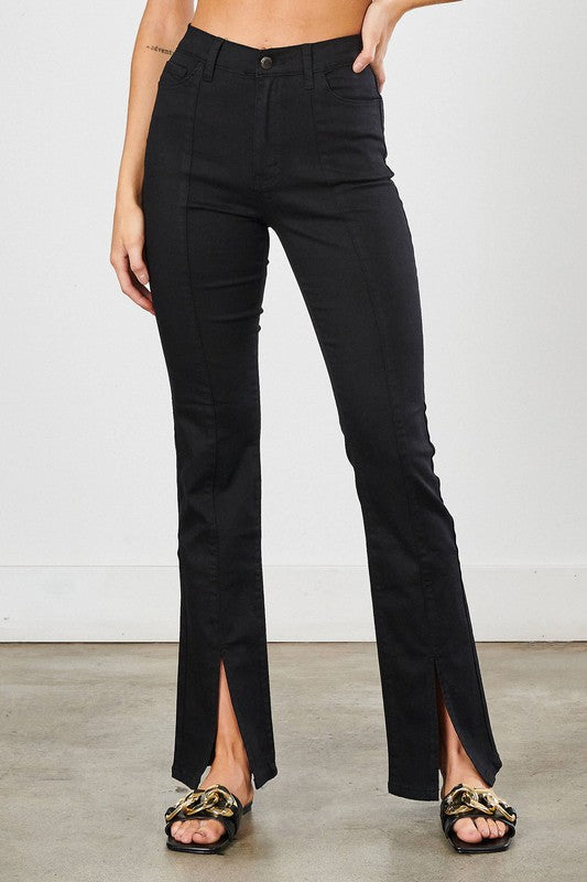 Nova Front Slit High Rise Bootcut Jeans