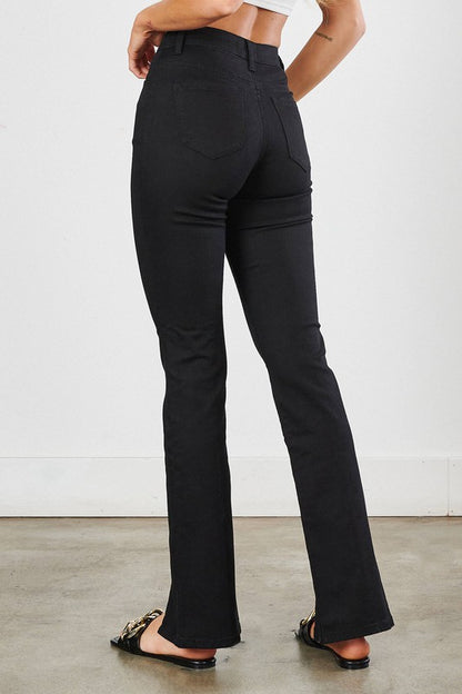 Nova Front Slit High Rise Bootcut Jeans