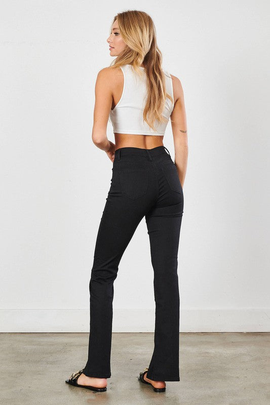Nova Front Slit High Rise Bootcut Jeans