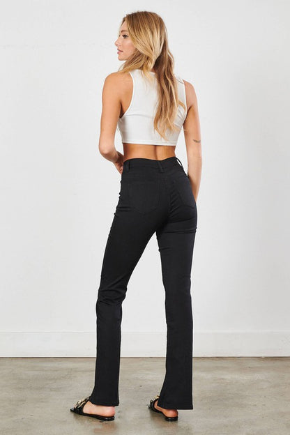 Nova Front Slit High Rise Bootcut Jeans
