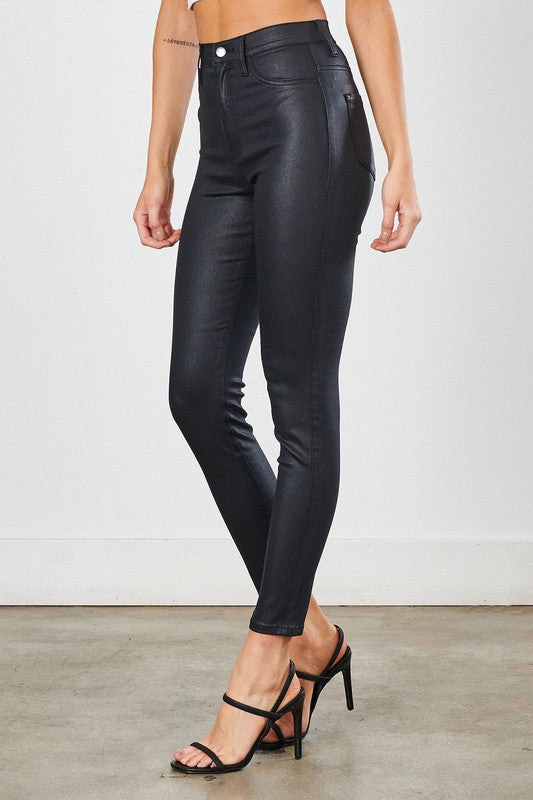 Stuck Like Glue High Rise Coated Skinny Pants