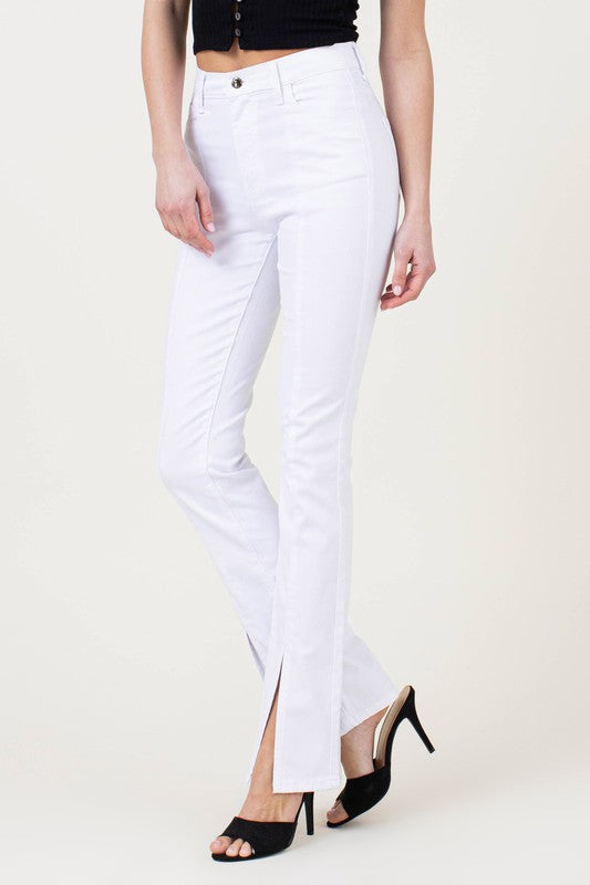 Nova Front Slit High Rise Bootcut Jeans