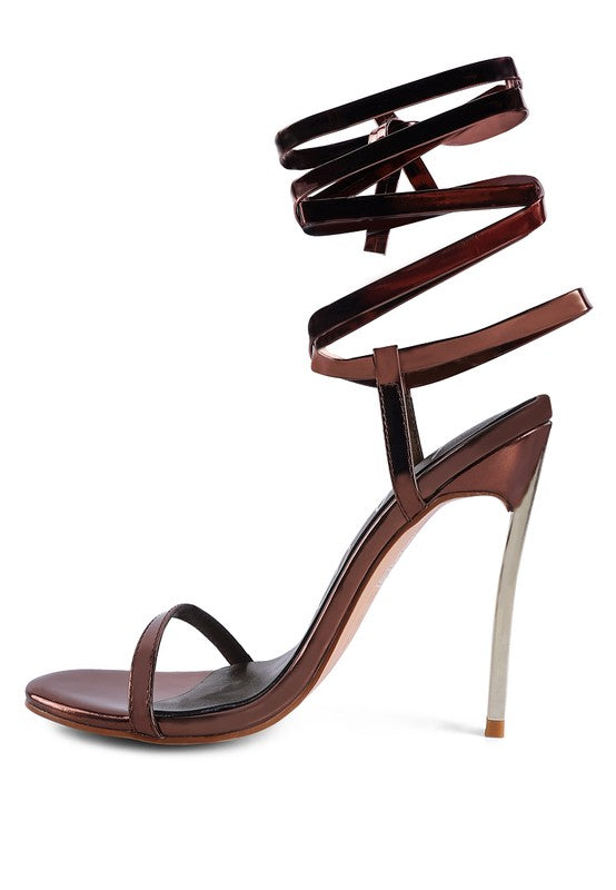 Runway Wraparound Pointed Toe High Heel Sandals