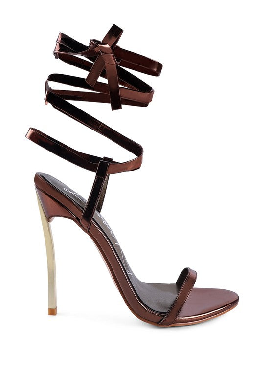 Runway Wraparound Pointed Toe High Heel Sandals