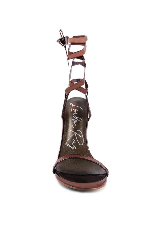 Runway Wraparound Pointed Toe High Heel Sandals